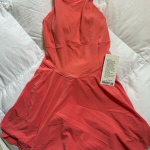 Elegant Coral Sleeveless Dress
